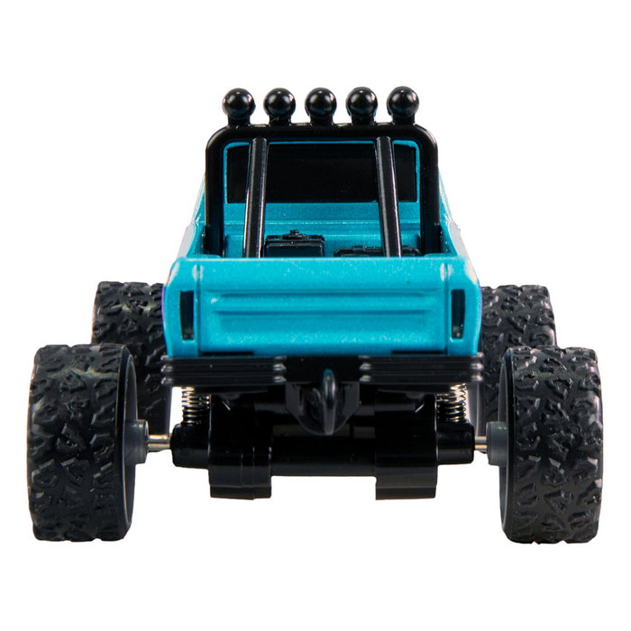 AMEWI 22697 - Camión Monstruo RC Die-Cast Escala 1:64 Listo para Usar, Color Azul, Control Remoto 2.4GHz, Batería Recargable, para Niños +6 Años