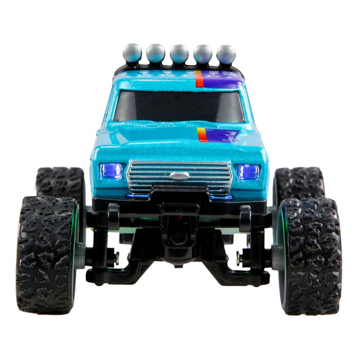 AMEWI 22697 - Camión Monstruo RC Die-Cast Escala 1:64 Listo para Usar, Color Azul, Control Remoto 2.4GHz, Batería Recargable, para Niños +6 Años