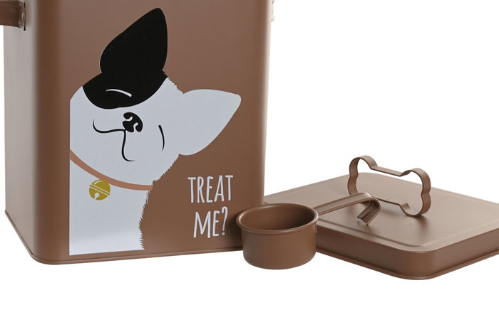 DKD Home Decor Bote Metálico Terracota para Comida de Perro 5.7l