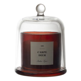 Home Deco Factory Vela Perfumada Con Campana de Vidrio Lounge - Aroma Surtido (Higos, Sándalo, Jazmín o Ámbar) - Cera 90g, Duración 14h - Ø8.5 x H11 cm