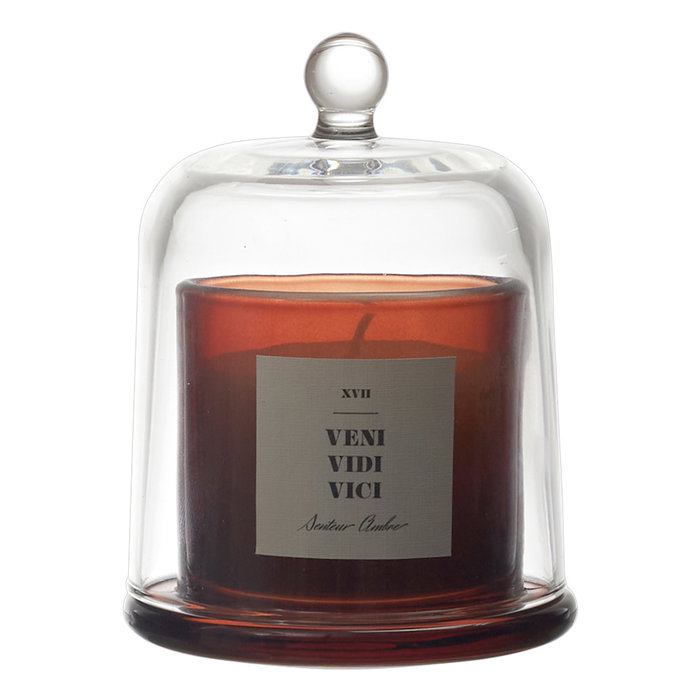 Home Deco Factory Vela Perfumada Con Campana de Vidrio Lounge - Aroma Surtido (Higos, Sándalo, Jazmín o Ámbar) - Cera 90g, Duración 14h - Ø8.5 x H11 cm