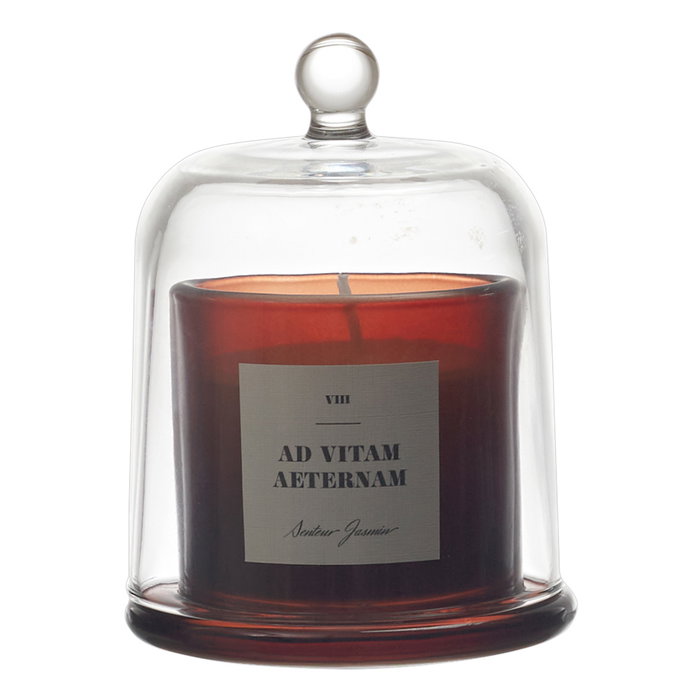 Home Deco Factory Vela Perfumada Con Campana de Vidrio Lounge - Aroma Surtido (Higos, Sándalo, Jazmín o Ámbar) - Cera 90g, Duración 14h - Ø8.5 x H11 cm