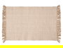 Giftdecor Alfombra Artesanal 110x60 cm Beige Natural 65% Poliéster 35% Algodón 1100 gsm (Set de 8)