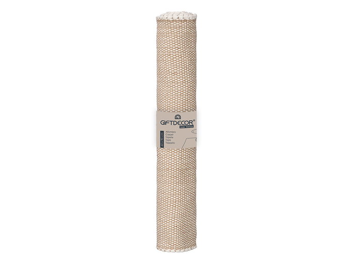 Giftdecor Alfombra Artesanal 110x60 cm Beige Natural 65% Poliéster 35% Algodón 1100 gsm (Set de 8)