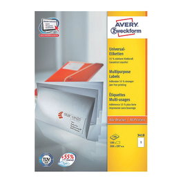 AVERY Zweckform Etiquetas 3418 blanco 200,0 x 297,0 mm