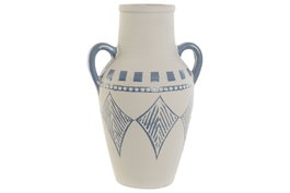 DKD Home Decor Jarrón de Cerámica Rugoso Marrón