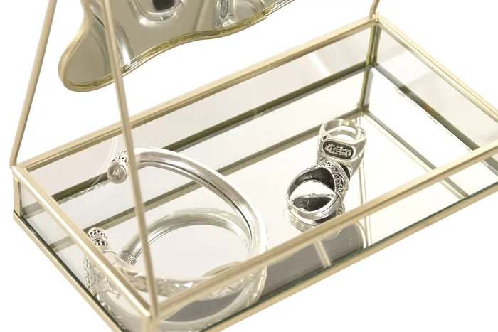 DKD Home Decor Espejo con Bandeja Dorado de la Colección Lazos