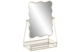 DKD Home Decor Espejo con Bandeja Dorado de la Colección Lazos