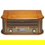 Denver MRD-51 Toca-discos 3 Velocidades 33 1/3, 45, 78 RPM con CD, Cassette, Radio DAB/FM, USB, Entrada AUX, Altavoces 2 x 5W, Madera Marrón