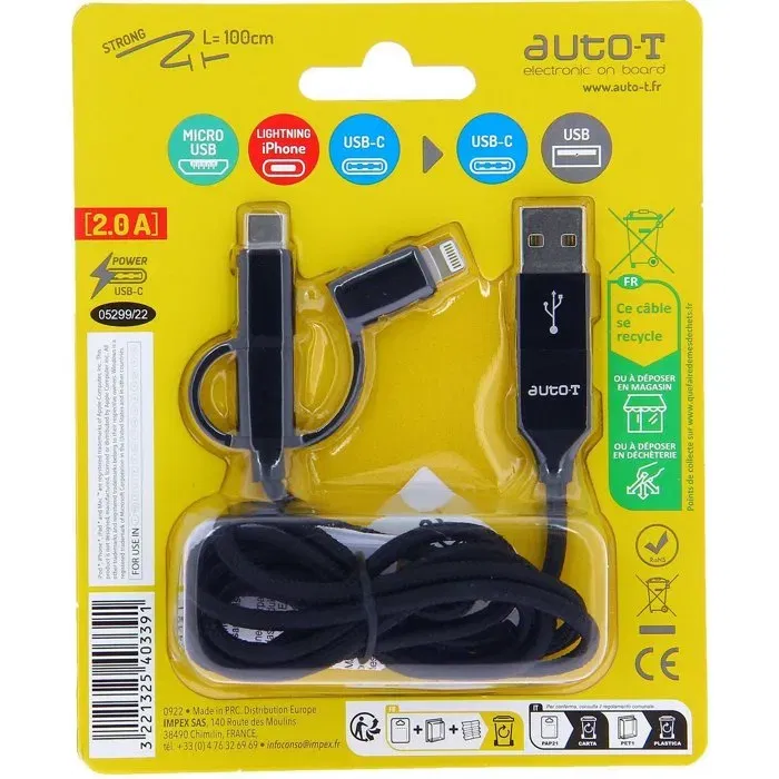 Auto-T 540339 Cable Multiconector con 5 Conectores