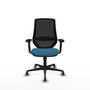 PIQUERAS Y CRESPO Silla de oficina Mardos con mecanismo Sincro, Verde petróleo y Negro