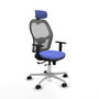 PIQUERAS Y CRESPO Silla de oficina Jorquera con mecanismo Sincro/Traslack, Azul claro y Gris