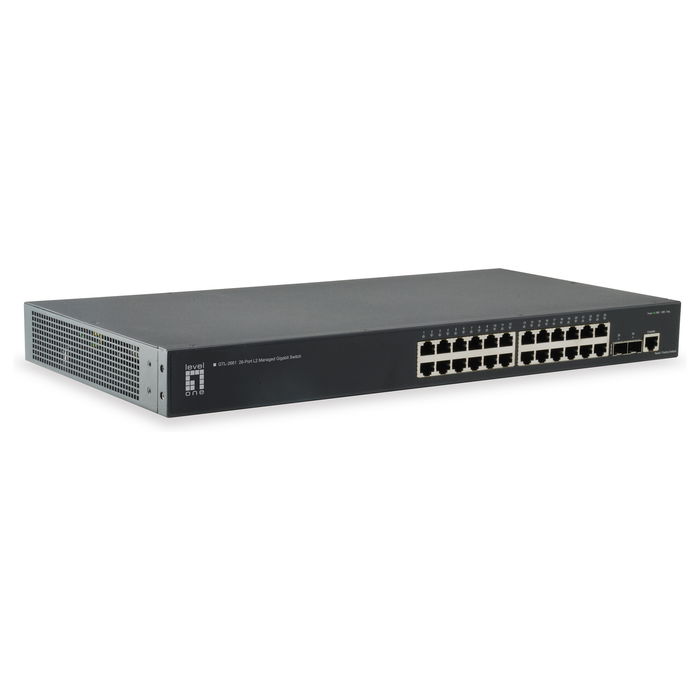 Level One GTL-2661 Switch Gestionado L2 Gigabit Ethernet 24x GE 2x10GSFP+ Montaje en Rack Level One GTL-2661 Switch Gestionado L2 Gigabit Ethernet 24x GE 2x10GSFP+ Montaje en Rack
