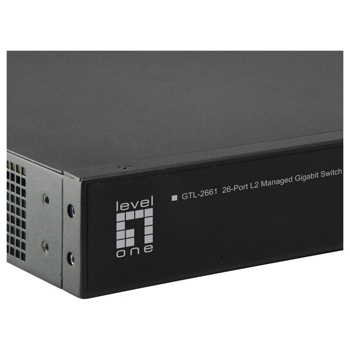 Level One GTL-2661 Switch Gestionado L2 Gigabit Ethernet 24x GE 2x10GSFP+ Montaje en Rack Level One GTL-2661 Switch Gestionado L2 Gigabit Ethernet 24x GE 2x10GSFP+ Montaje en Rack