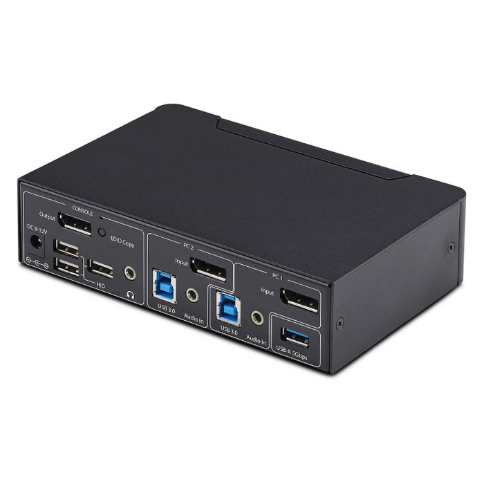 Startech.com Switch KVM DisplayPort 2 Puertos 4K 60Hz DP 1.2 HDCP 1.4 Hub USB 3.0 EDID Negro Startech.com Switch KVM DisplayPort 2 Puertos 4K 60Hz DP 1.2 HDCP 1.4 Hub USB 3.0 EDID Negro
