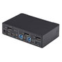 Startech.com Switch KVM DisplayPort 2 Puertos 4K 60Hz DP 1.2 HDCP 1.4 Hub USB 3.0 EDID Negro