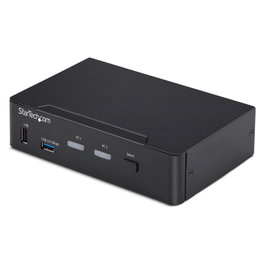 Startech.com Switch KVM DisplayPort 2 Puertos 4K 60Hz DP 1.2 HDCP 1.4 Hub USB 3.0 EDID Negro