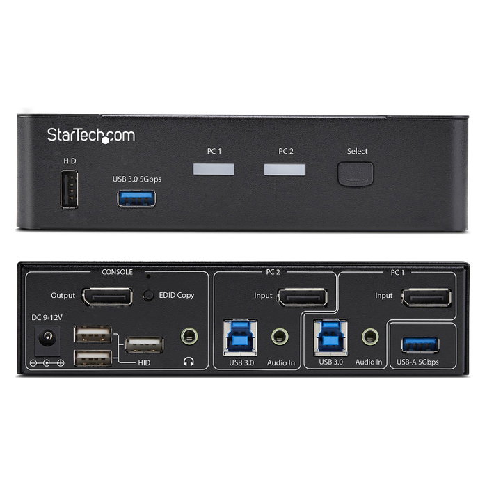 Startech.com Switch KVM DisplayPort 2 Puertos 4K 60Hz DP 1.2 HDCP 1.4 Hub USB 3.0 EDID Negro Startech.com Switch KVM DisplayPort 2 Puertos 4K 60Hz DP 1.2 HDCP 1.4 Hub USB 3.0 EDID Negro