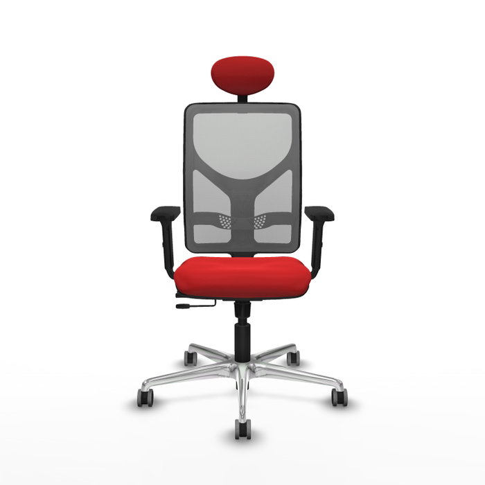 PIQUERAS Y CRESPO Silla de oficina Motilla con mecanismo Sincro/Traslack, Rojo y Gris