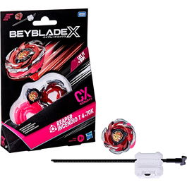Hasbro BEYBLADE X Reaper Incendio T 4-70K G1678 Top y Lanzador de Metal - Juego en Español, Alemán, Francés, Inglés para +8 Años