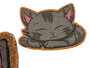 Felpudo Forma Gato Giftdecor 60x1.5x40cm Fibra de Coco y PVC Gris/Rosa (Set de 10)
