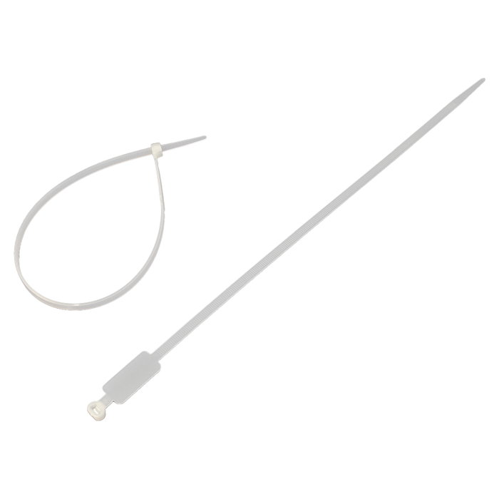 VALUE Bridas tipo escalera 30cm 4,8mm Blanco con etiqueta, 100 piezas VALUE Bridas tipo escalera 30cm 4,8mm Blanco con etiqueta, 100 piezas