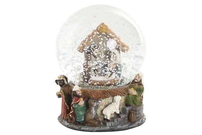 DKD Home Decor Bola Decoracion Navidad Tradicional Multicolor Cristal y Resina 8 x 10.5 x 8 cm (4 Unidades)