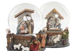 DKD Home Decor Bola Decoracion Navidad Tradicional Multicolor Cristal y Resina 8 x 10.5 x 8 cm (4 Unidades)