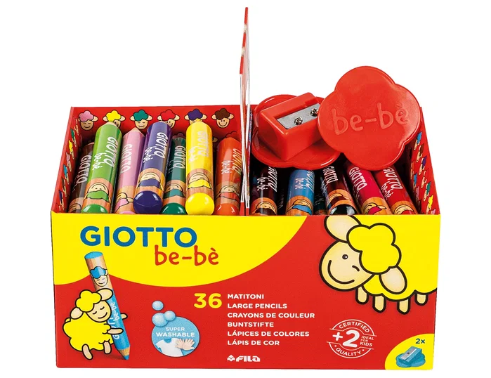 Giotto Lápices de colores be-bè Super Schoolpack de 36 unidades con sacapuntas