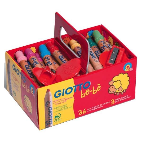 Giotto be-bè Super Schoolpack de 36 Lápices de Colores con Sacapuntas