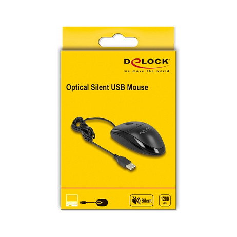 DeLOCK Ratón Óptico de Escritorio USB Silencioso Negro DeLOCK Ratón Óptico de Escritorio USB Silencioso Negro