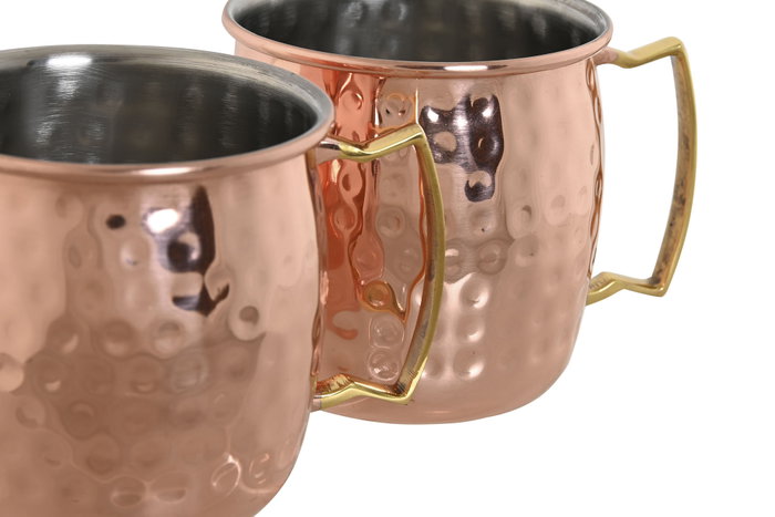 DKD Home Decor Set de 2 Tazas Coctel Moscow en Acero Inoxidable