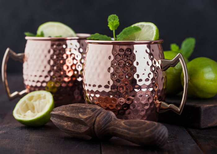 DKD Home Decor Set de 2 Tazas Coctel Moscow en Acero Inoxidable