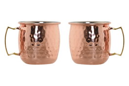 DKD Home Decor Set de 2 Tazas Coctel Moscow en Acero Inoxidable