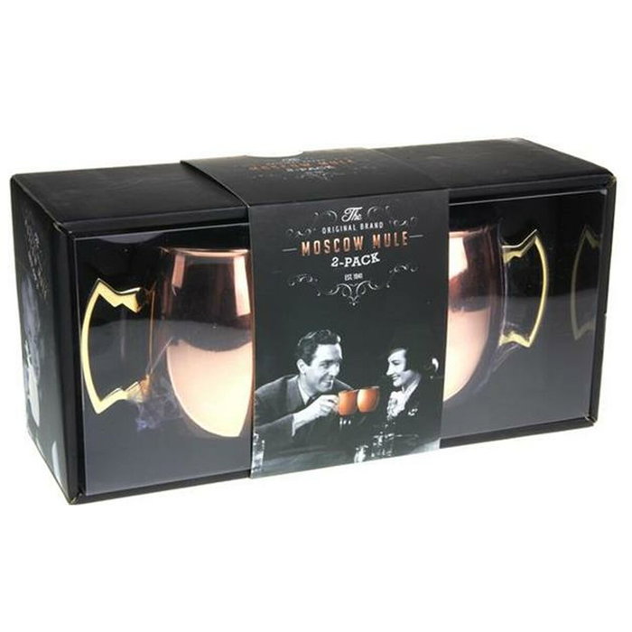 DKD Home Decor Set de 2 Tazas Coctel Moscow en Acero Inoxidable