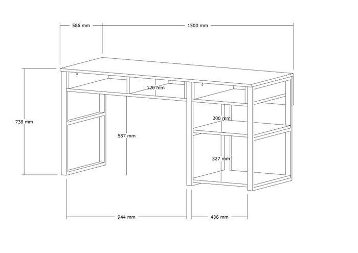 Hanah Home Mesa de Estudio White Gold 150 cm x 75.8 cm x 58.4 cm Tablero Melamina Patas Metal Blanco y Oro Hanah Home Mesa de Estudio White Gold 150 cm x 75.8 cm x 58.4 cm Tablero Melamina Patas Metal Blanco y Oro