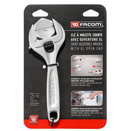 Facom Llave inglesa corta de 200 mm con abertura XL de 41 mm