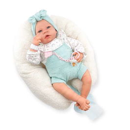 Berjuan Reborn Peto Verde Algodón Mecanismo Pulsador Lloro Ref: 18401-24 50 cm