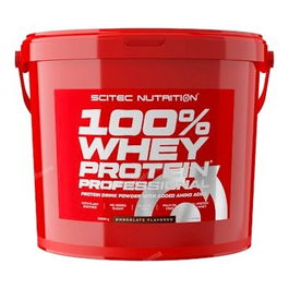 SCITEC NUTRITION 100% Whey Protein Professional Batido Sabor Fresa 5000G para Aumento y Mantenimiento de Masa Muscular
