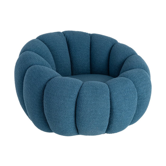 Sillón Azul Tejido-Madera 92 X 89 X 61 cm