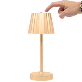 Home Deco Factory Lámpara LED Táctil 3 Intensidades, Sin Cables, Dorada, 12 LED, 10.5x26 cm