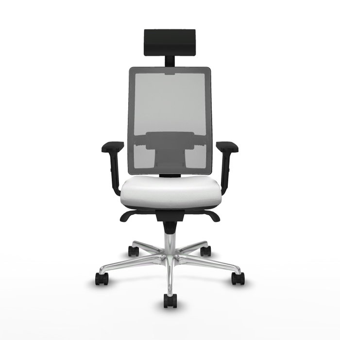 PIQUERAS Y CRESPO Silla de oficina Horna con mecanismo Sincro, Blanco y Gris PIQUERAS Y CRESPO Silla de oficina Horna con mecanismo Sincro, Blanco y Gris