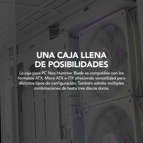 Nox Hummer Blade Caja Gaming Semitorre Blanca