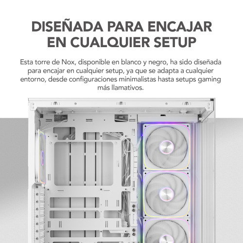 Nox Hummer Blade Caja Gaming Semitorre Blanca