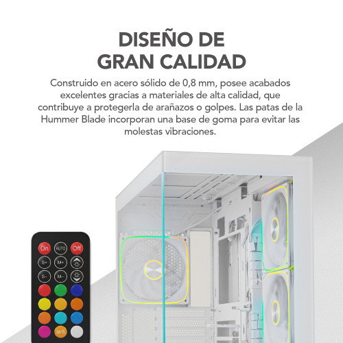 Nox Hummer Blade Caja Gaming Semitorre Blanca