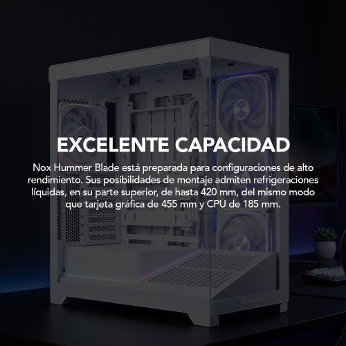 Nox Hummer Blade Caja Gaming Semitorre Blanca