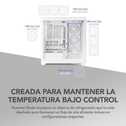 Nox Hummer Blade Caja Gaming Semitorre Blanca