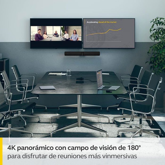 Jabra PanaCast 50 - Sistema de Videoconferencia para Salas 4K Ultra HD 180° con Audio Profesional y Plug & Play