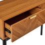 Home Deco Factory Consola con 2 Cajones Lounge 100x35x80 cm Estructura de Partículas y MDF Patas de Pino
