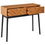 Home Deco Factory Consola con 2 Cajones Lounge 100x35x80 cm Estructura de Partículas y MDF Patas de Pino